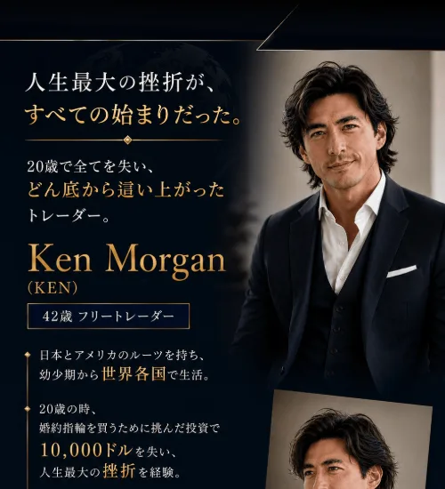 「人生最大の挫折が、すべての始まりだった」と語るKen Morganのプロフィール紹介
