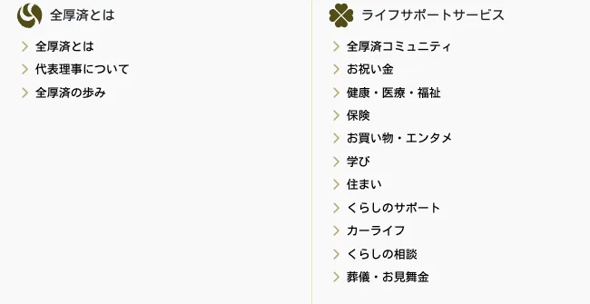 全国福利厚生共済会が提供している、お祝い金や健康・買い物などのライフサポートサービス